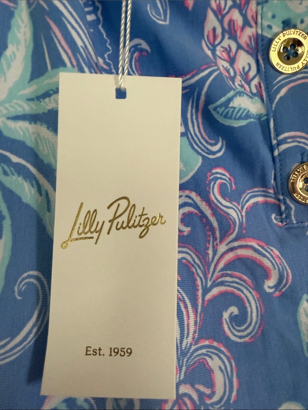 Lilly Pulitzer Blue Pineapple & Floral Sleeveless Danville Dress - Picture 3 of 4